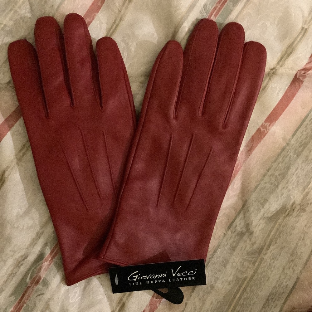 Napa Leather Giovanni Vecci Lined in Black Gloves M/L